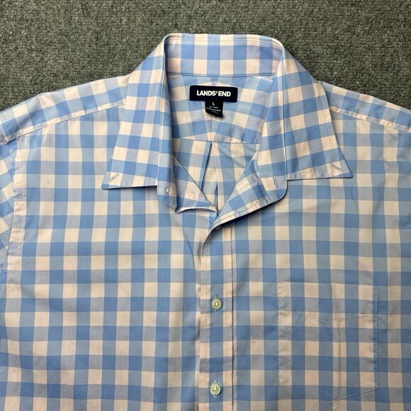 Lands' End Other - Lands End Traditional Fit Mens Long Sleeve Blue Pink Button Shirt 16-16.5 Large